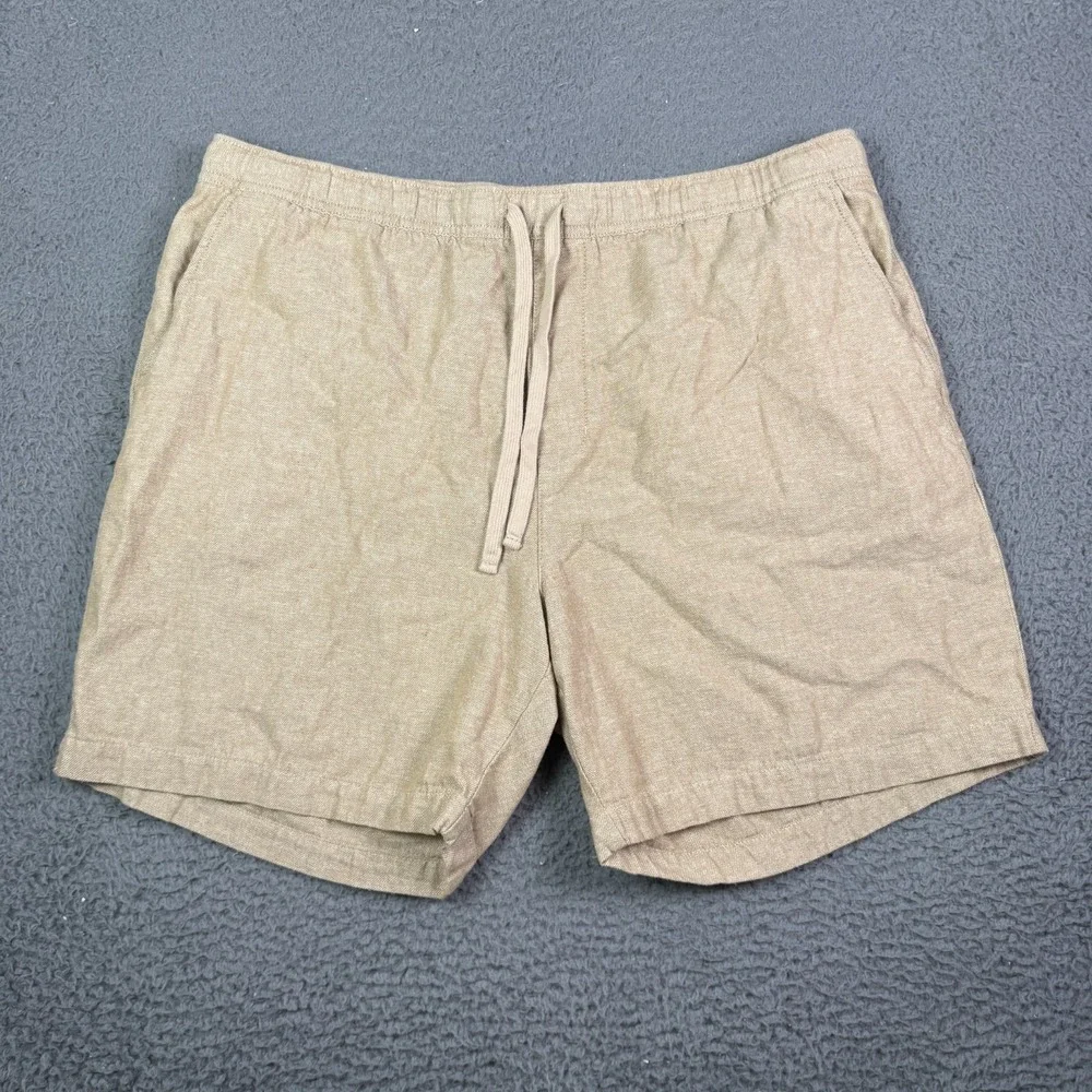 Banana Republic Shorts Mens XL Tan Linen Blend Deck 7